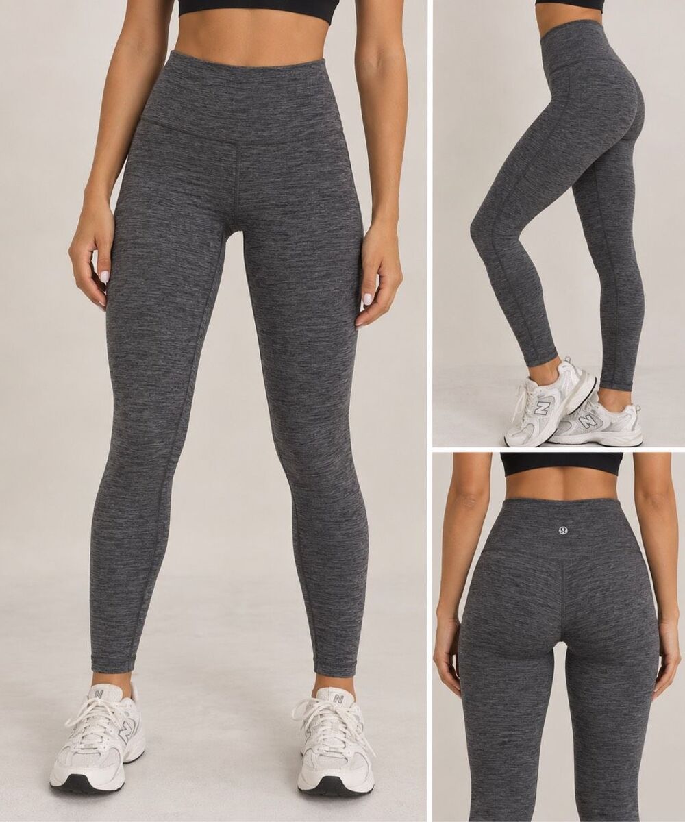 Lululemon Leggings Size 0 Heathered Gray High Rise Full Length Yoga Pants